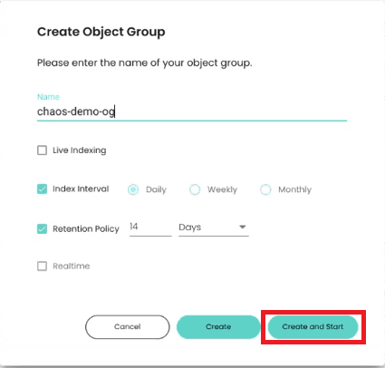 Create and Start Object Group Screenshot