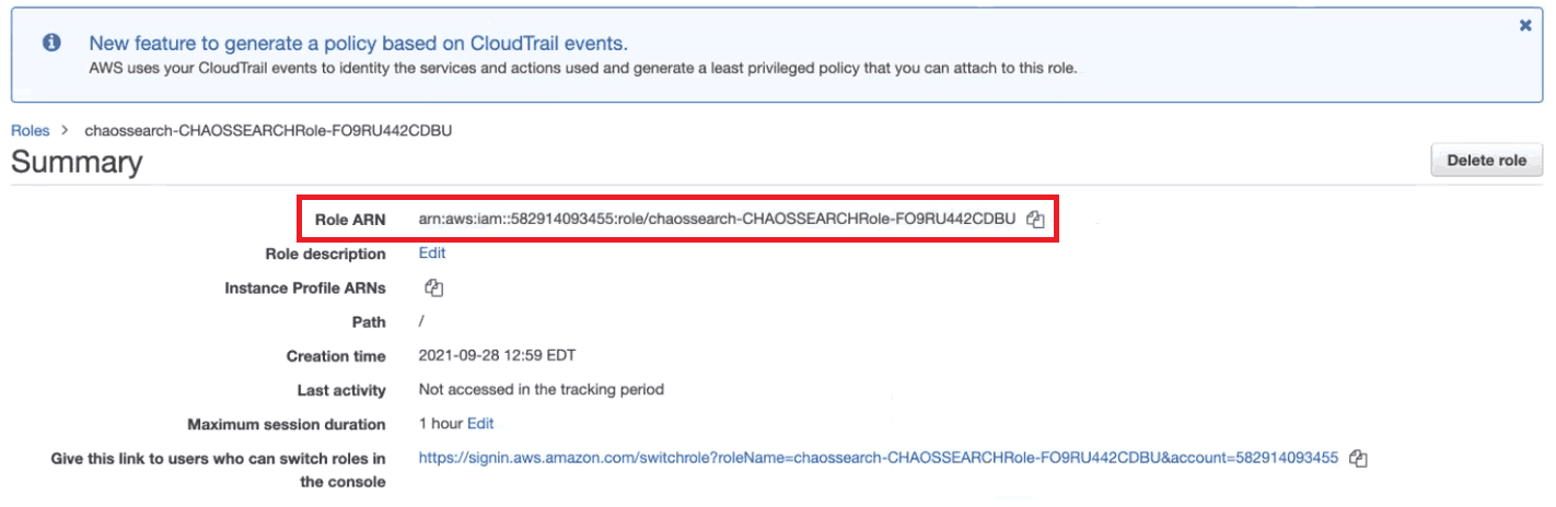 Role ARN Screenshot