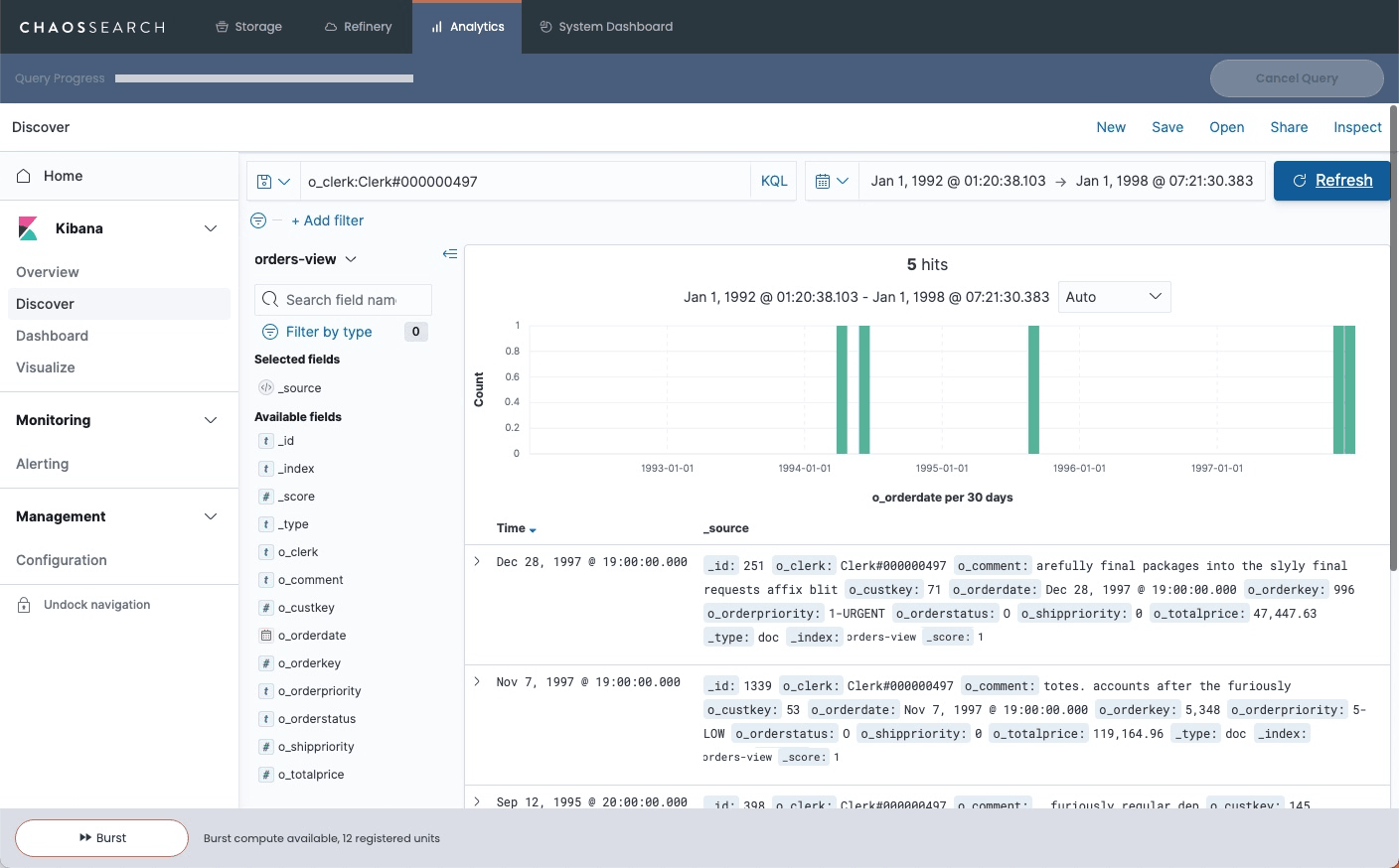 Conducting a field-level search in Kibana - using terms and filters